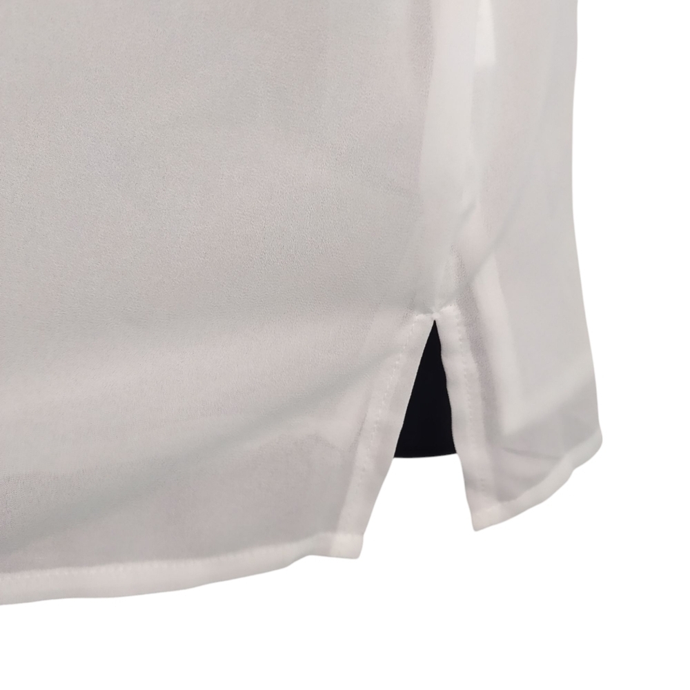 Alice Co Womens Top Blouse Shirt white Chiffon Sleeveless Lined Size X-Large NWT - Picture 6 of 9